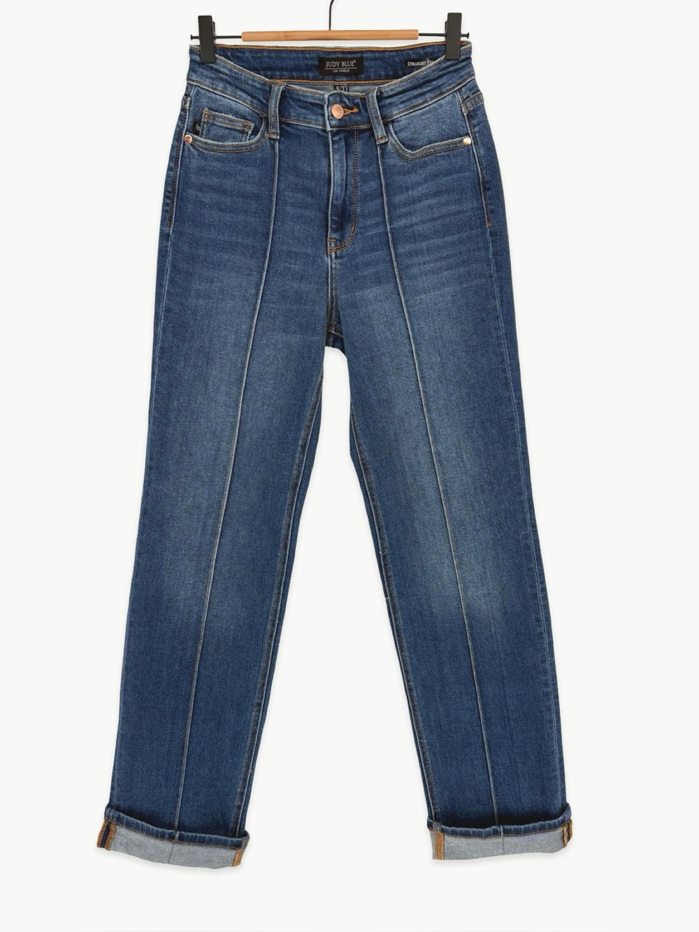 Judy Blue High Rise Straight Jeans Size 5/27 Dark Wash Center Seam - Picture 2 of 12